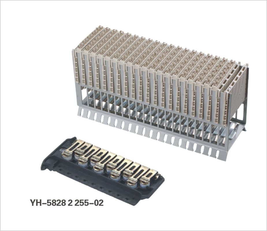 Il blocchetto 600V 15A della striscia terminale della vite della barriera di 5 posizioni si raddoppia fila, il colore grigio YH-5828 2 255-02