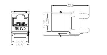 Presa modulare trapezoidale YH7004 Alto-affidabile di grado 8P8C della corona scandinava 180 della presa della rete di Cat.5E RJ45