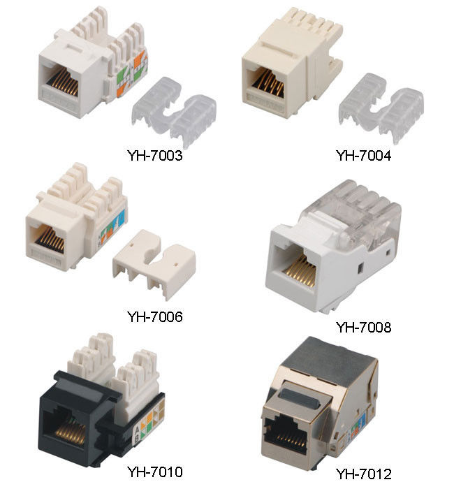Presa modulare dorata trapezoidale YH7003 di Pin del CE 8P8C della presa IDC del home network Cat6 RJ45